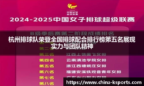杭州排球队荣登全国排球配合排行榜第五名展现实力与团队精神